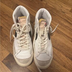 Nike White and Black High-Top Sneakers
